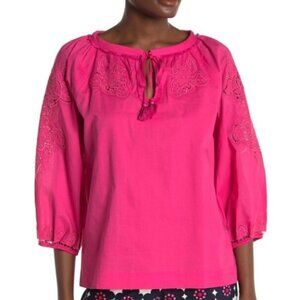 Trina Turk 'Ojai' Embroidered Lace Top, Watermelon